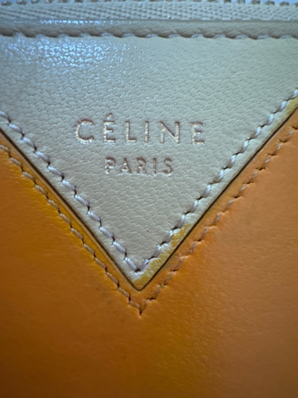 Celine Orange and Cream Zip-Around Wallet - Picture 5 of 6
